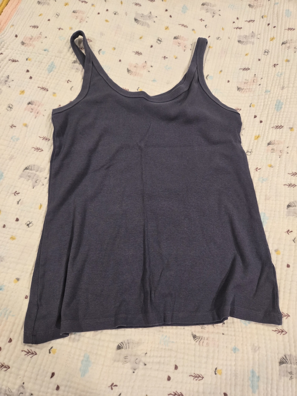Falls Creek Slate Blue Scoop Neck Semi-Fitted Tank Top